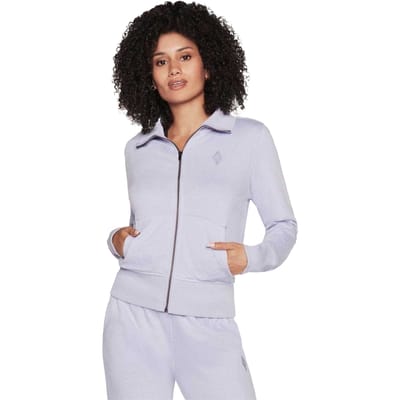 Skechers Dames-sweatshirt met lange mouwen en diamantpatroon (Lichtroze)