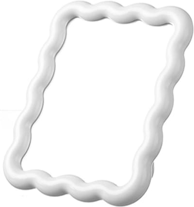 Golfvormige Make-upspiegel – Schattige, Draagbare en Opvouwbare Reismake-upspiegel voor op Tafel of om op te Hangen – 6,7 x 5,3 inch – Woondecoratie (Wit)