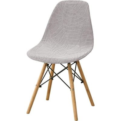 4/6 pièces Housses de chaise coquille jacquard hydrofuges Housses de chaise sans accoudoirs élastiques Housses de siège de salle à manger pour hôtel fête banquet 4 Pcs Chair cover gray