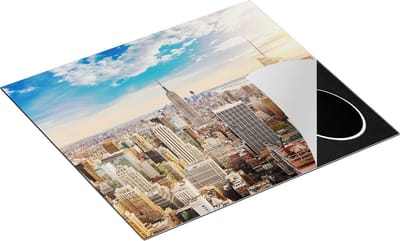 Chefcare Inductie Beschermer New York Manhattan tijdens Zonsondergang - 60x50 cm - Afdekplaat Inductie - Kookplaat Beschermer - Inductie Mat
