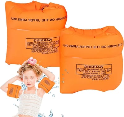 Opblaasbare zwemvleugels - Zwembandjes arm - Veilig zwemmen - Twee luchtkamers - 19 x 24 cm - Oranje