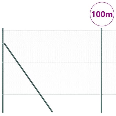 vidaXL - zeshoekig - gaashek - met - grondbevestiging - 100 - x - 1,6 - m - Grijs - Mesh