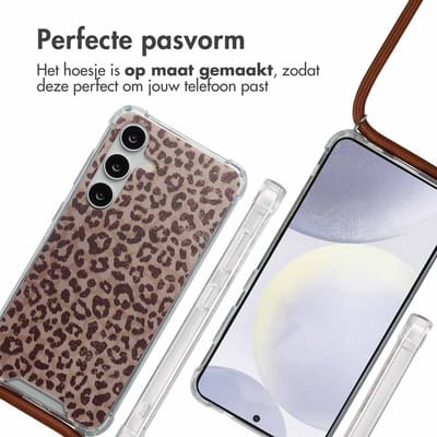 imoshion Hoesje - Geschikt voor Samsung Galaxy S24 - Design Hoesje met Koord - Leopard Mood