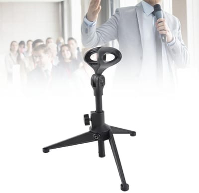 Dailygoods- Microfoonstandaard Verstelbaar - Bureau/Staand - Draagbaar/Opvouwbaar - Hoogte 20,5-27 cm - Kunststof - Geschikt voor Conferentie - Microfoonstatief