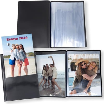 Fotoalbum 13x19 13x18 - 5 Houders 40 Foto's, tot 200 Foto's - Zachte Flexibele Cover - Ideaal voor Foto's, Postkaarten, Herinneringen - Personaliseerbaar - Made in Italy