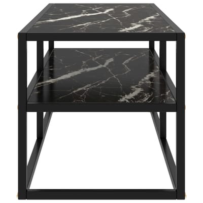vidaXL - Tv-meubel - met - zwart - marmerglas - 100x40x40 - cm - zwart