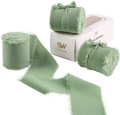Handgemaakte Fringe Chiffon Ribbons - 3 Rollen van 5cm x 7m, Perfect voor Trouwen, Cadeauverpakking en Creatieve DIY Projecten
