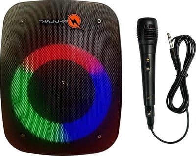 Karaoke Set N-GEAR LGP 4 Studio – Het Feest van Tante Rita Editie - Draadloze Bluetooth Party Speaker - Karaoke Set - inclusief 1 microfoon (met snoer)- Discoverlichting – Minidisco – USB stick met meezing liedjes uit de film Tante Rita
