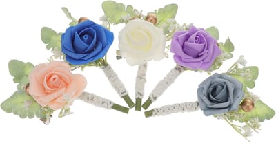 Bruiloft Corsages Set - Bruidsbloemen Boutonnières - Feestelijke Aankleding - Zijden Doek PE Materiaal - 13x8x4cm - Diverse Kleuren