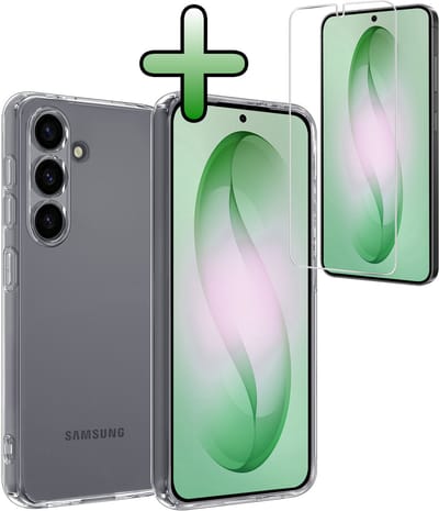 Hoesje Met Screenprotector - Geschikt voor Samsung Galaxy S26 - Sterk & Shockproof - Back Cover - Siliconen Case - Telefoon Hoes - Transparant