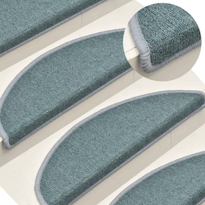 vidaXL - Trapmatten - 15 - st - 56x17x3 - cm - Zeeblauw - Halfrond