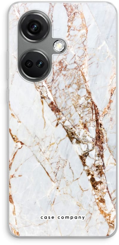Case Company® - Hoesje geschikt voor OnePlus Nord CE 3 hoesje - Goud marmer - Soft Cover Telefoonhoesje - Bescherming aan alle Kanten en Schermrand