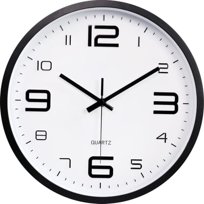 LW Collection keukenklok zwart 30cm - kleine wandklok zwart - muurklok - stille klok - keukenklok stil uurwerk - kleine klok