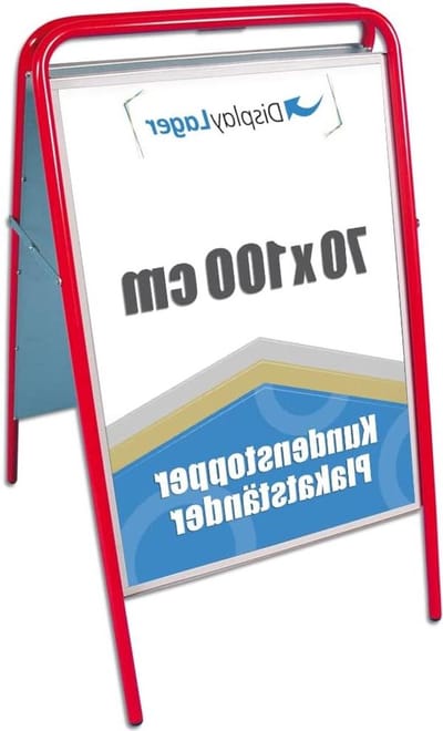 Klantenstopper - Posterstandaard - Reclame Tonen - Weerbestendig Staal - 70 x 100 cm - Rood