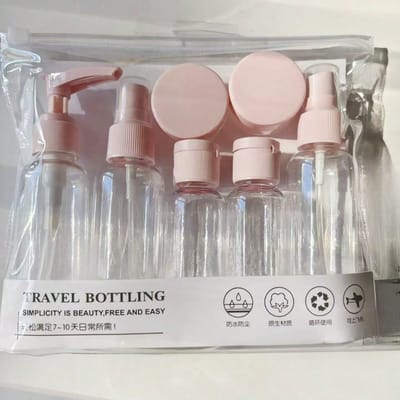 1 set Reiskosmetica Herbruikbare Flesjes, Draagbare Toiletartikelen Tas Set Met Sprayflesjes, Lotions, Shampoo, Crèmes, Lege Potjes 1 Set Of Candy Blue veelkleurig