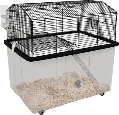 PawHut Hamsterkooi 57x43x57cm Staaldraad Zwart