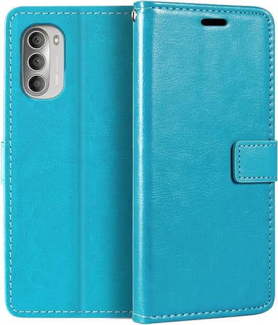 Portemonnee Book Case Hoesje Geschikt voor: Motorola Moto G51 5G turquoise