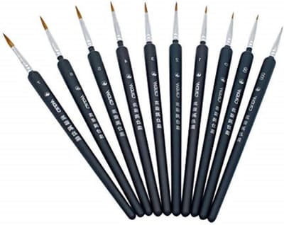 Set van Fijne Detailverfkwasten voor Miniatuur Schilderen - Perfect voor Waterverf en Kunstprojecten