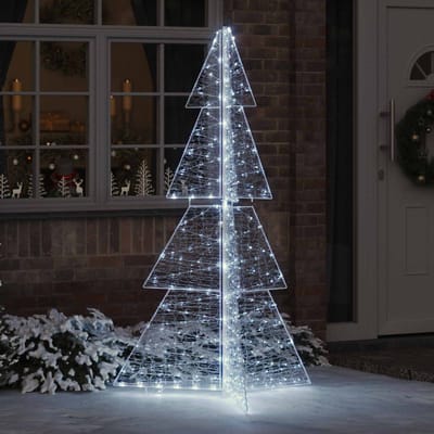 vidaXL Kerstboom 240 LED's Koud Wit 180 cm Acryl