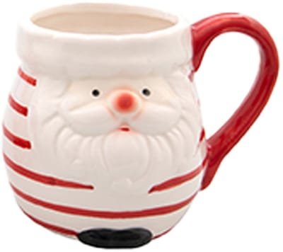 Svenska Living Kerst mok - kerstman - 8 x 11 cm - keramiek - 400 ml - beker - koffiemok/theemok - kinderbeker