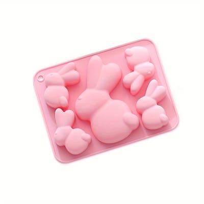 1 stuks 5 holtes Paashaas Siliconen Vorm Verschillende Maten Cake Chocolade Jelly Bakvormen Kunnen Worden Gebruikt voor DIY Zeep Klei Druppel IJsblokjes Hondensnoepjes