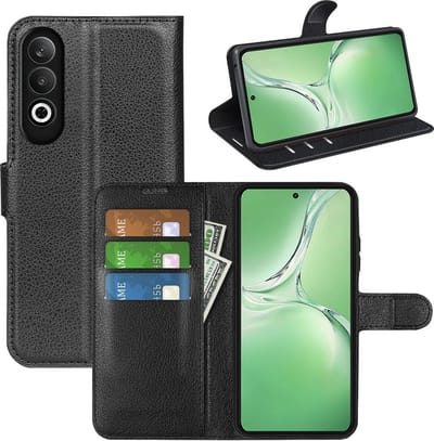 MobyDefend Hoesje - Geschikt voor OnePlus Nord CE 4 - Kunstleren Wallet Book Case (Sluiting Voorkant) - Zwart