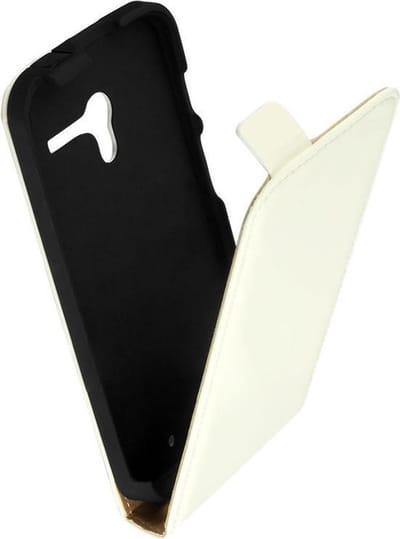 LELYCASE Lederen Flip Case Cover Hoesje Motorola Moto X Wit?
