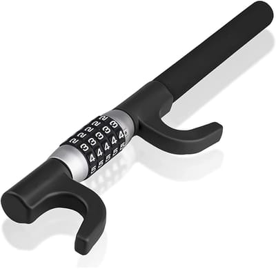 Dailygoods- Stuurwielslot Heavy Duty - Antidiefstalapparaat - Zinklegering/Stalen Structuur - 5-Cijferig Wachtwoord - Dubbel U-Vormig Ontwerp - Maximale Bescherming - Stuurslot