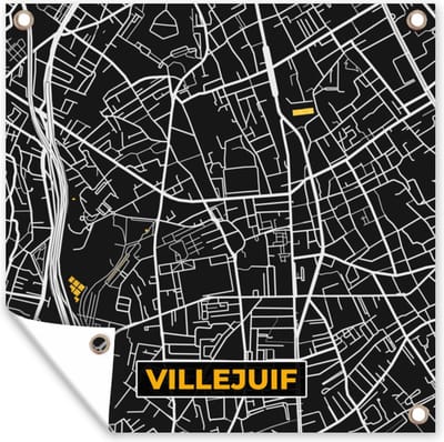 Tuin poster Frankrijk – Villejuif - Plattegrond – Stadskaart – Kaart - 200x200 cm - Tuindoek