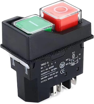 Waterdichte Magnetische Veiligheidsschakelaar met Noodstopknop voor Elektrisch Gereedschap