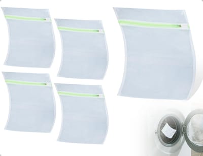 Dailygoods- Waszakken Herbruikbaar - Set van 4 - Polyester Mesh - Antikreuk - Lichtgewicht - Ideaal voor Reis en Activiteiten - Wasnet
