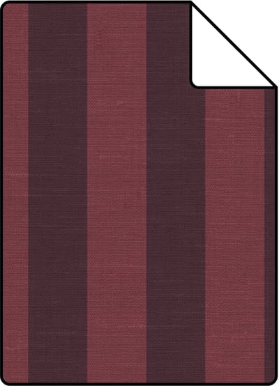 Proefstaal ESTAhome behang linnen-look strepen paars en bordeaux rood - 26.5 x 21 cm - 132254-S