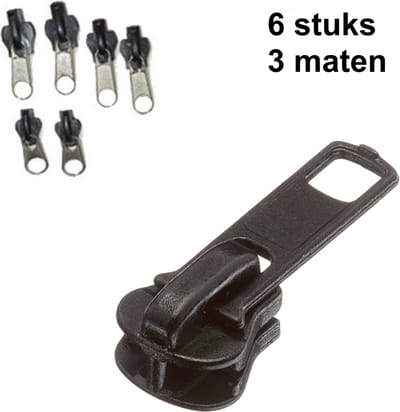Rits sluiting reparatie set ritssluiting repareren 2x klein 2x medium 2x groot / HaverCo