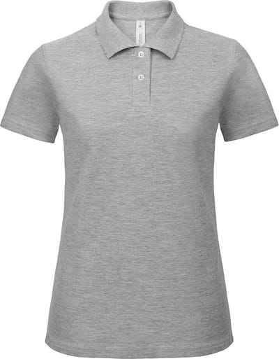 Dames Polo ID.001 Heather Grijs merk B&C maat M
