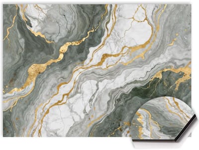 KitchenArt - Luxurious Marble Green Spatscherm - 60x30 cm - Spatscherm Achterwand Keuken - Spatwand Keuken