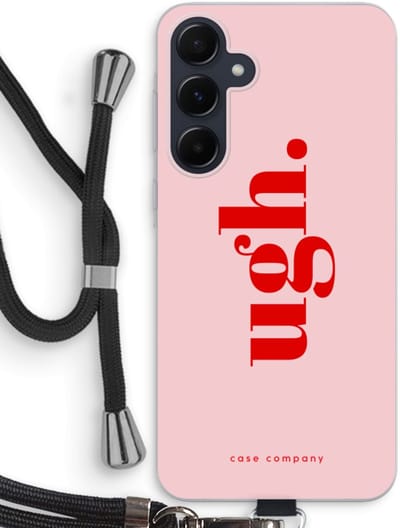 Case Company® - Hoesje met koord geschikt voor Samsung Galaxy A55 hoesje met Koord - Ugh - Telefoonhoesje met Zwart Koord - Bescherming aan alle Kanten en Over de Schermrand