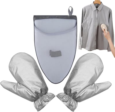 Stoomhandschoenen - Hittebestendige handschoenen - Kleding stomen - Draagbaar ontwerp - 25x15 cm - Grijs