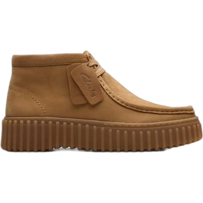 CLARKS Torhill Moss Dames Veterschoenen - Nubuck - Cognac