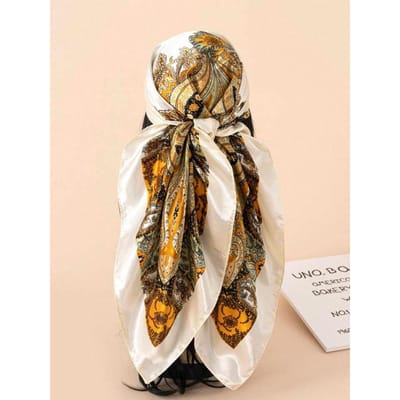 Zomerontwerp Zakdoek 90*90cm Dames Sjaal Zonbescherming Foulard Sjaal Hijab Vrouwen Haar Hijab Wikkels Neckerchief Bandana beige