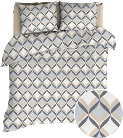 Romanette Tolbiac Dekbedovertrek - Lits-jumeaux - 240x200/220 cm - Silver