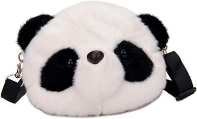 Schoudertas - Crossbody tas - Dagelijks gebruik - Pluche panda design - 18 x 15 x 8 cm - Zwart