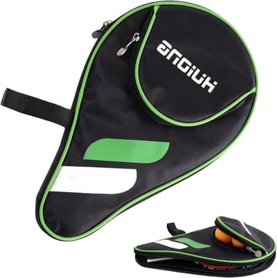 Tafeltennis bat hoes met opbergvak voor ballen, geschikt voor 2 rackets en 3 ballen, ideaal voor tafeltennis en padel