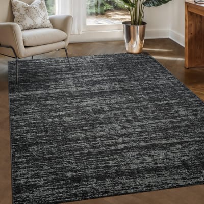 Muratap Relax oslo laagpolig effen vloerkleed modern tapijt zwart- 400x500 cm