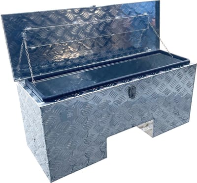 Aluminium kist 900x340x410 met uitsparing 300 x120 materiaal dikte plaat 2.4mm