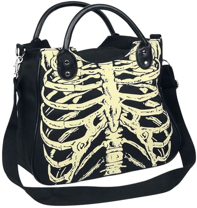 Banned - Gothic Handtas - Skeleton - voor Vrouwen - zwart
