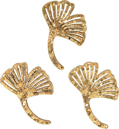 Strooidecoratie goud gingko decoratie gingko blad glitter 3×4cm 72 st,