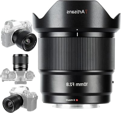Ultra Wide Angle Lens 10mm F2.8 voor X Mount APS-C Camera's, Lichtgewicht Metalen Behuizing, USB-C Firmware Upgrade, Perfect voor Landschapsfotografie en Architectuur