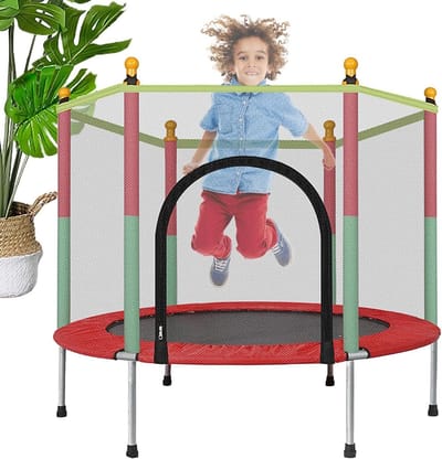 Trampoline voor Kinderen - Peuter Trampoline - Buiten Spelen - 360 Graden Veiligheidsnet - 140 cm Diameter - Blauw