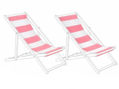 ANZIO/AVELLINO - Set van 2 hoezen - Gestreept/Rood - Polyester