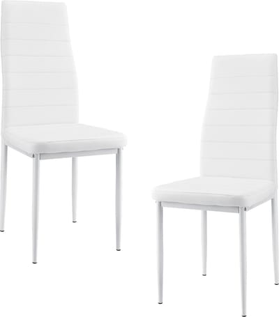 Eetkamerstoel Graz 96x43x52 cm kunstleer set van 2 wit
